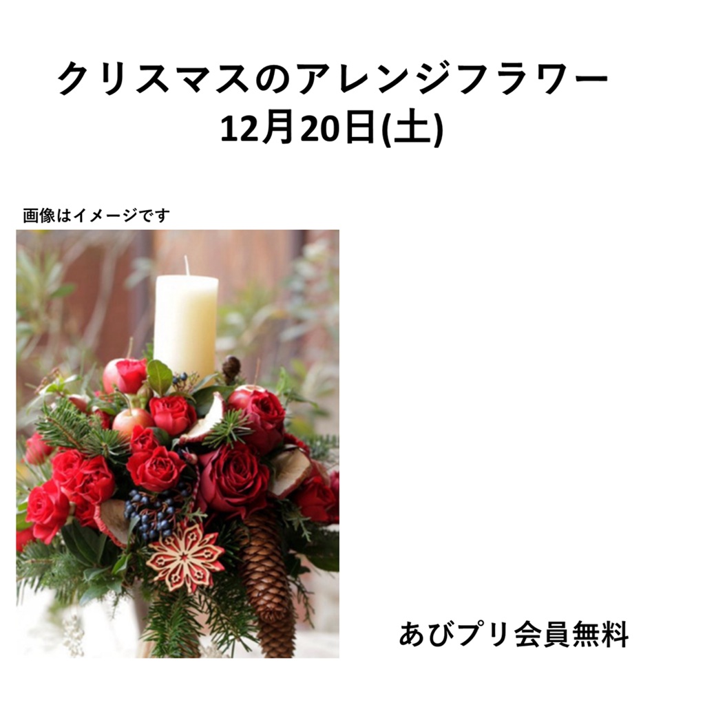 クリスマスアレンジフラワーづくり 12月20日(土) | イベントニュース